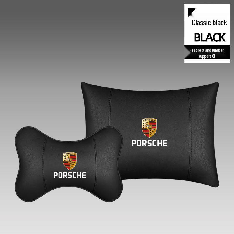 Porsche Cayenne Headrest Neck Pillow & Lumbar Support Cushion for Macan, Panamera, 718
