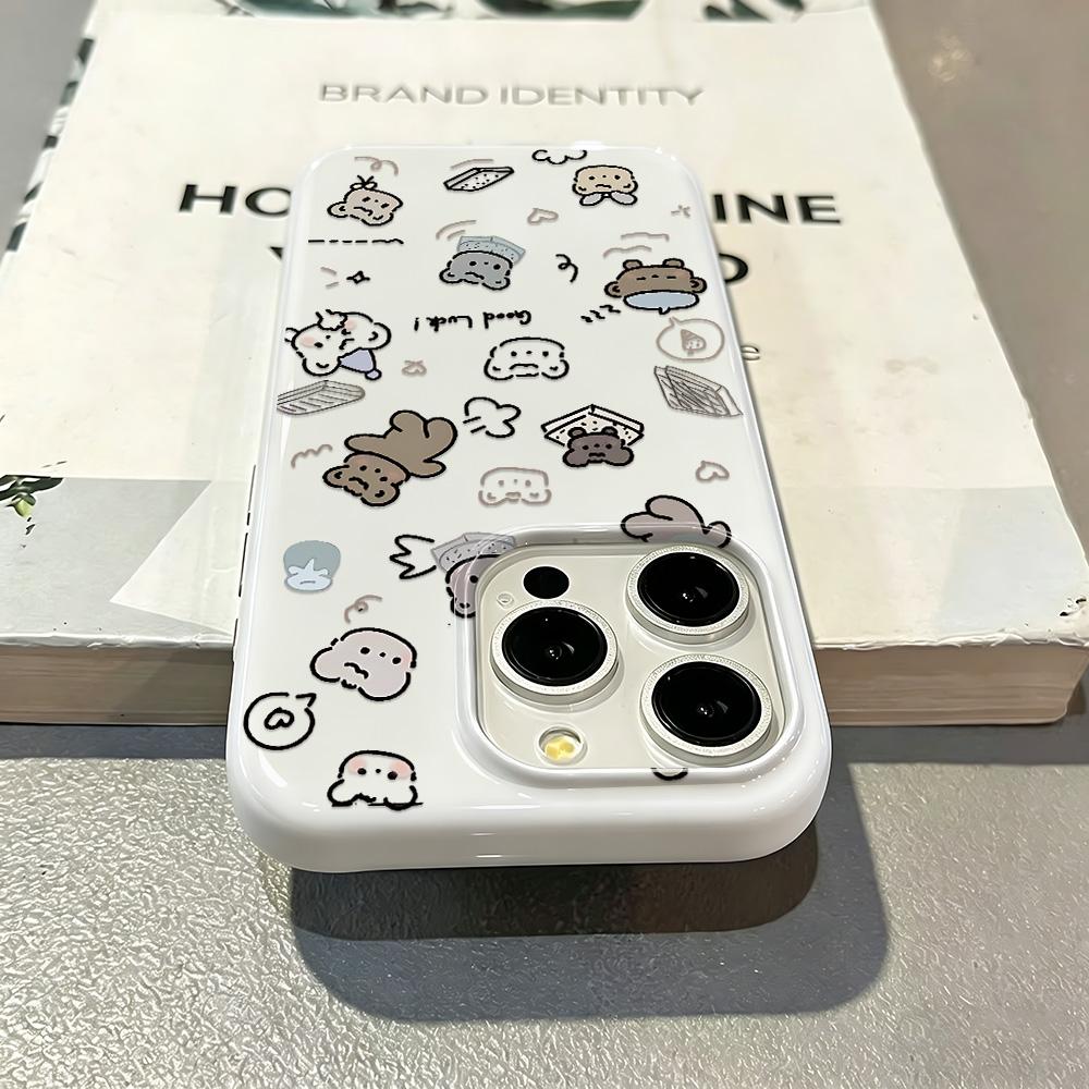Cartoon Bear Soft Phone Case For Iphone 12 13 14 Plus 15 17 16 Pro Max 11 17Air Coque Funda Coque Phone Cover