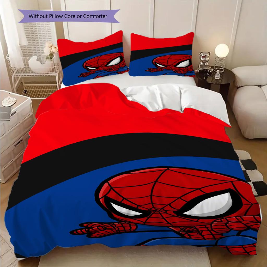 Spider-Man Superhero Series Bedroom Three-Piece Duvet Cover Bedding Set (1*Duvet Cover + 2*Pillowcase, Without Core)