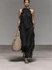 2026 Summer Halter Neck Ruffle Sleeveless Dress with Pockets