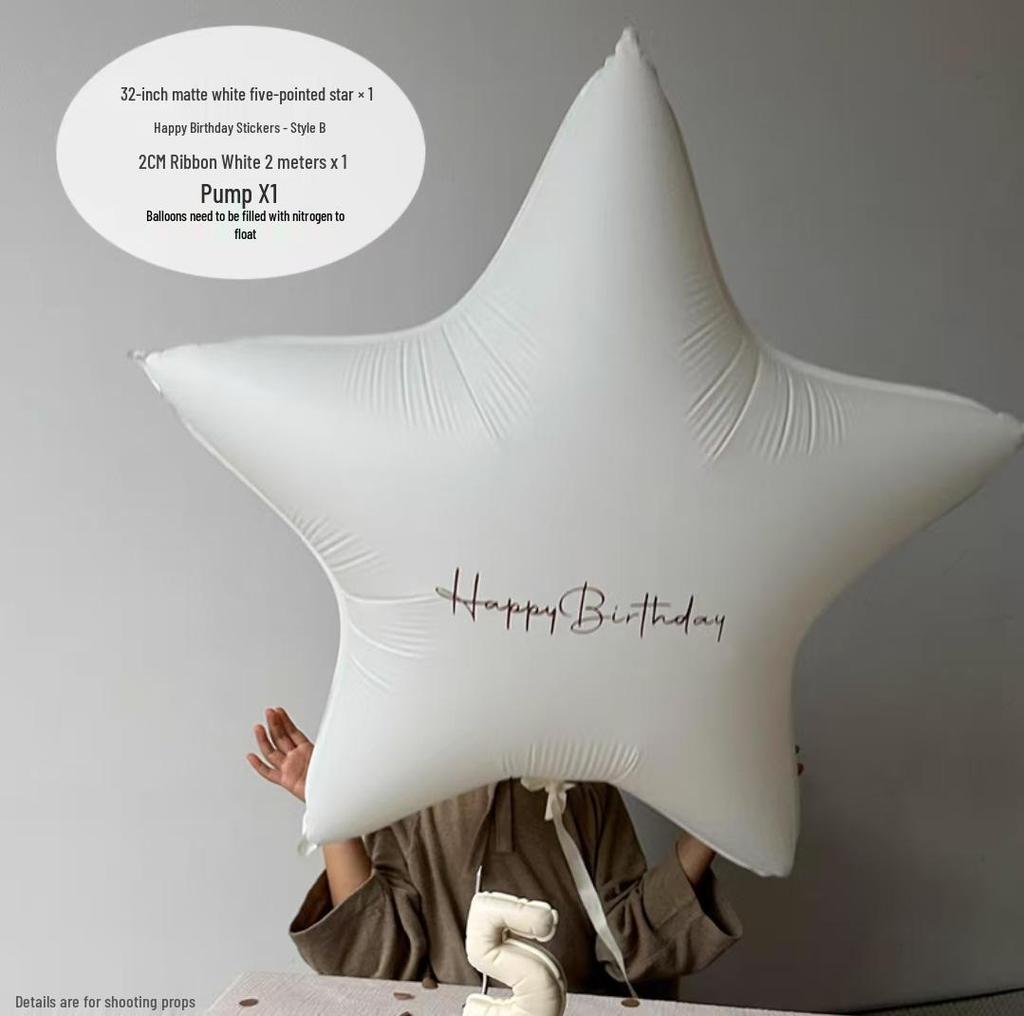 Extra-Large Five-Point Star Balloon Foil Decoration for Children's Birthday Backdrop