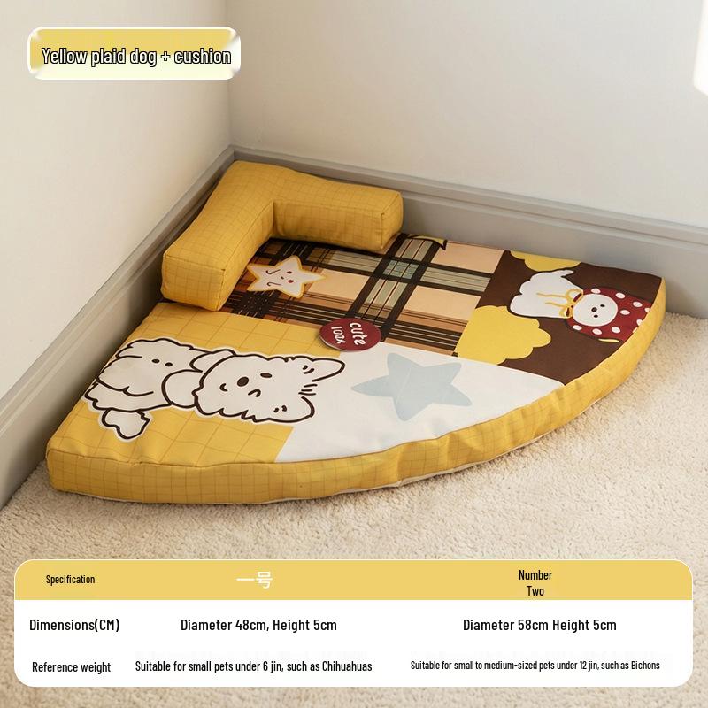 Washable Splash-Proof Pet Mat: Thick Pillow Pad for Small & Medium Dogs
