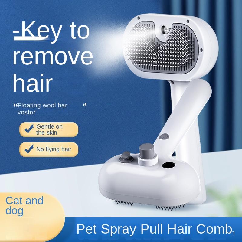 Pet Spray Comb for Dogs Cats, Remove Floating Hair, Anti-Splash Grooming Brush, Pet Cleaning & Massage Tool