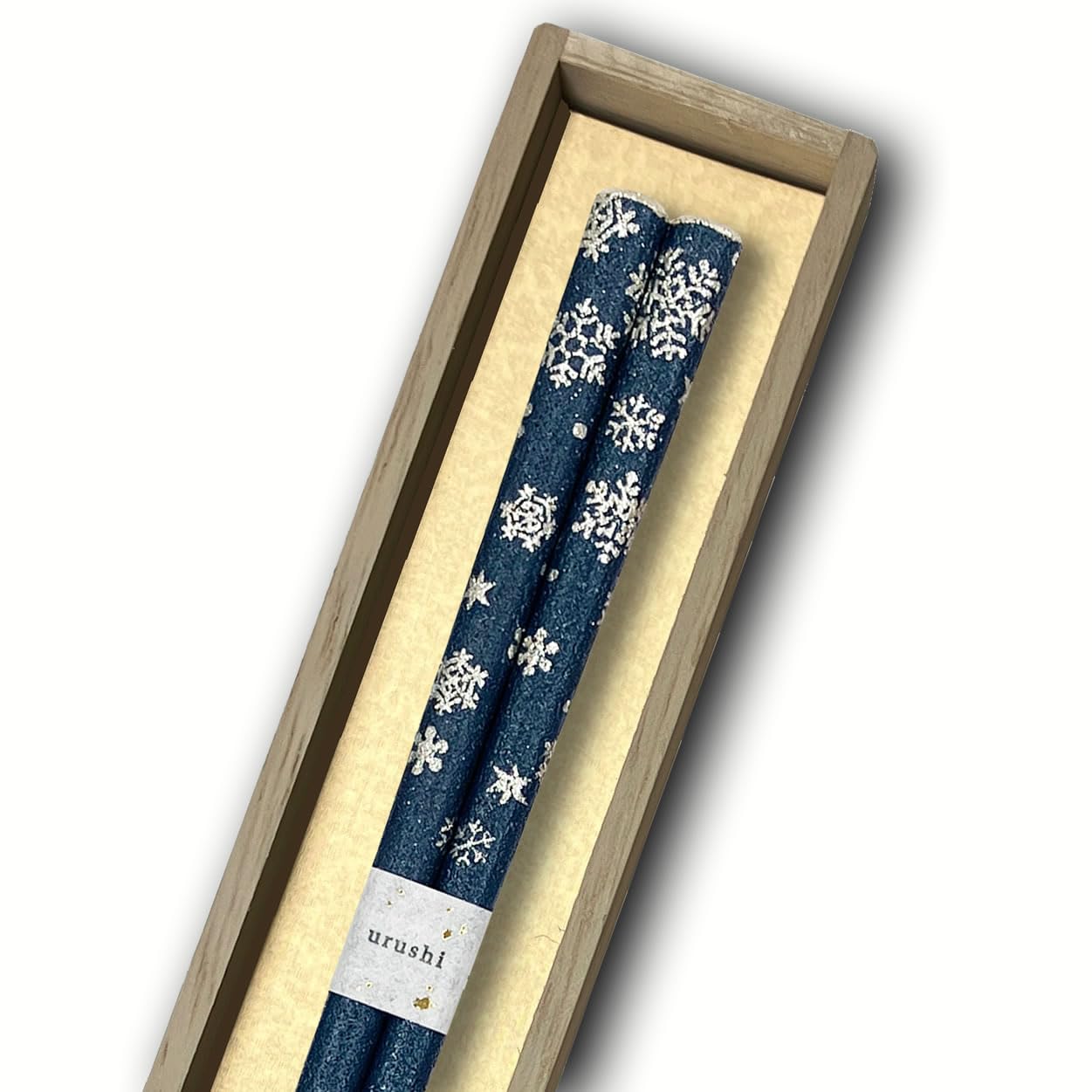 Hashimoto Kosaku Lacquerware Shop Snow Flower Wajima Lacquer Dry Lacquer in Paulownia Wood Made in Natural Gift Chopsticks, Finish, Box, 22.5cm,