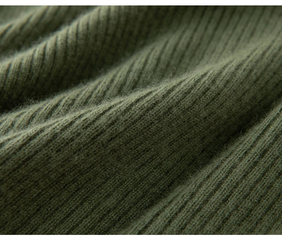 Women's Autumn/Winter 2026 Half-Zip Cashmere Sweater - Lapel Vertical Stripe, Gentle Style Loose Slimming Knitwear