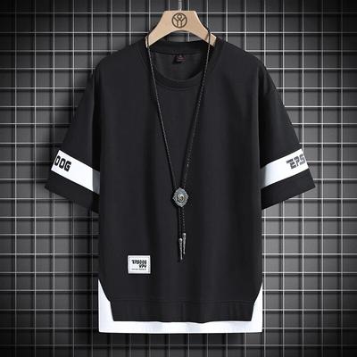 Hiphop losse heren streetwear t-shirts casual klassieke zomer korte mouwen t-shirt zwart wit t-shirt tees oversize