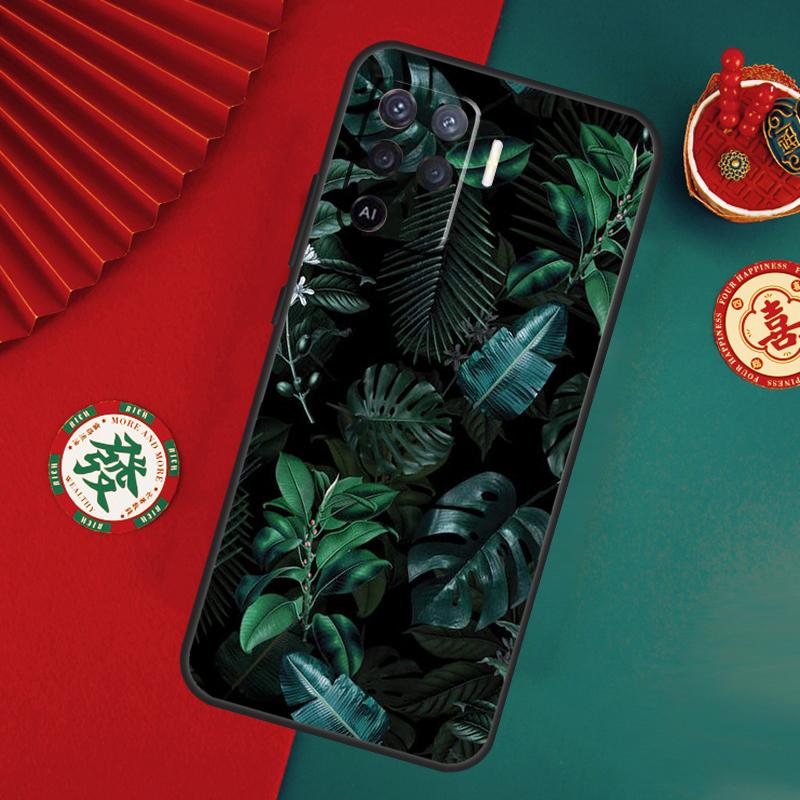Tropical Green Plant Leaf For OPPO A17 A16 A15 A54 A74 A94 A53S A57S A77 A52 A72 A5 A9 A53 A76 A96 A58 A78 A98 Case