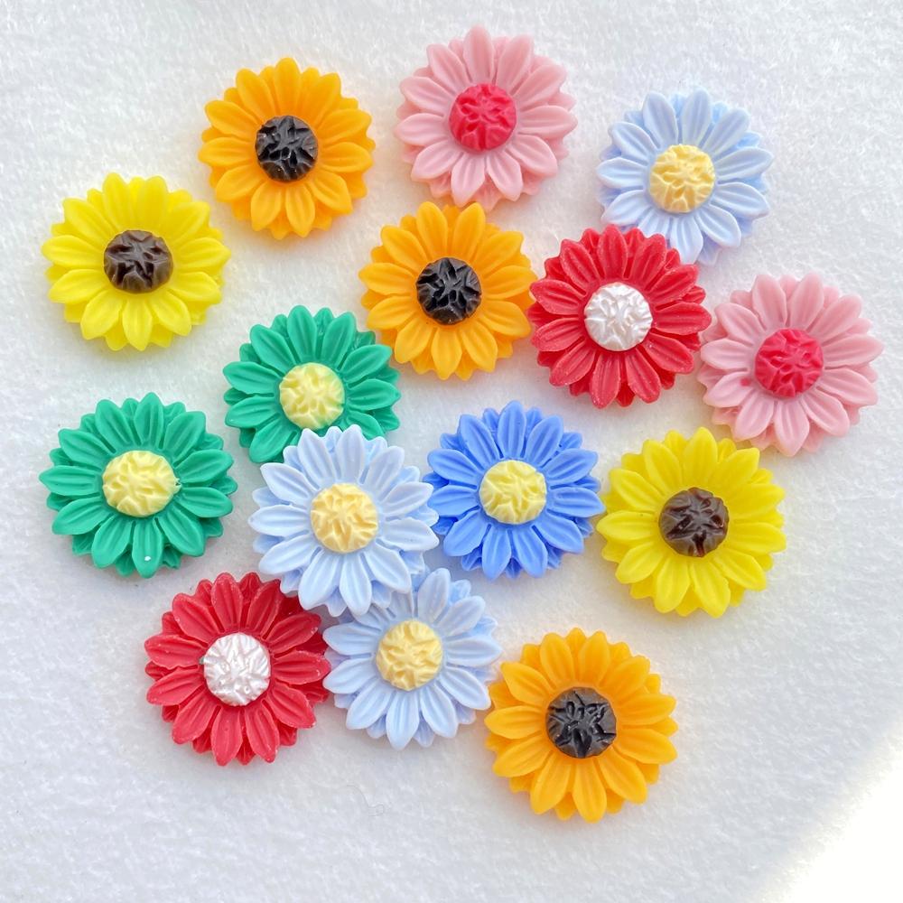 20Pcs Cute Mini Kawaii Cartoon Chrysanthemum Series Resin Scrapbook Diy Children Gift Hairpin Accessories
