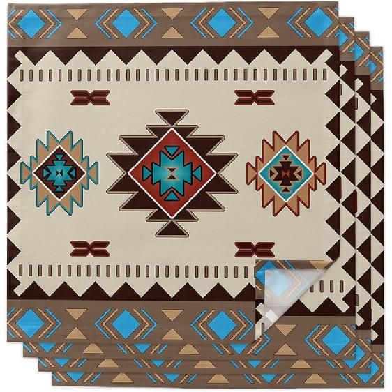 Multicolor Boho Cloth Napkins Set of 6 - Washable Dinner Napkins Reusable Table Napkins for Home Party Weeding Dining Table Setting 20 x 20 (Set of 4)