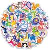 Set of 50 Children's English Cartoon Animal Stickers for Thermos Cups, Phone Cases, Laptops, and Desktops
