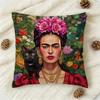 pc Frida Cartoon Style  Doublesided Printed Square Decorative Cushion Cover for Sofa Living Room Home Decor