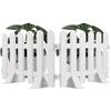 2pcs White Plastic Fence Courtyard Hedge Garden Fence Edging Border Decorative Landscape Small Low Fence For Tree Flower Bed
