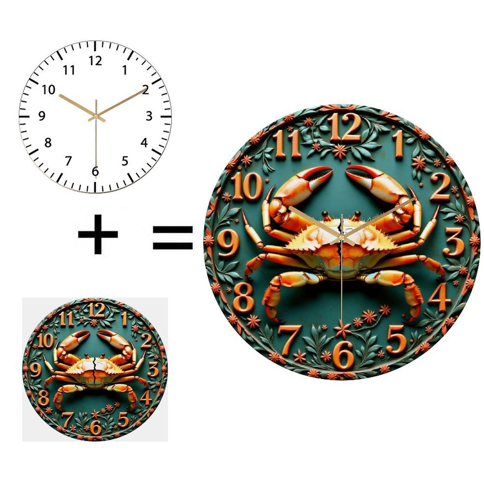 30x30cm Round Wall Clock with a Slim Profile that Sits Close to the Wall (White,12 in(30.48cm))