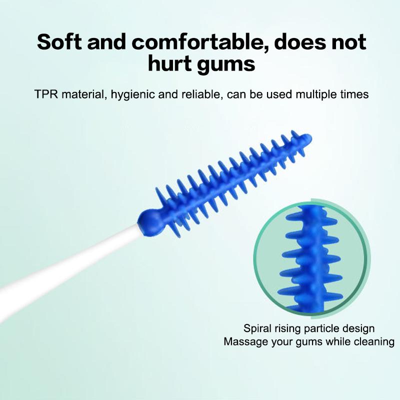 Interdental Silicone Brushes 100/160 Units Dental Toothpicks Brush Between Teeth With Thread Oral Cleaning Tools