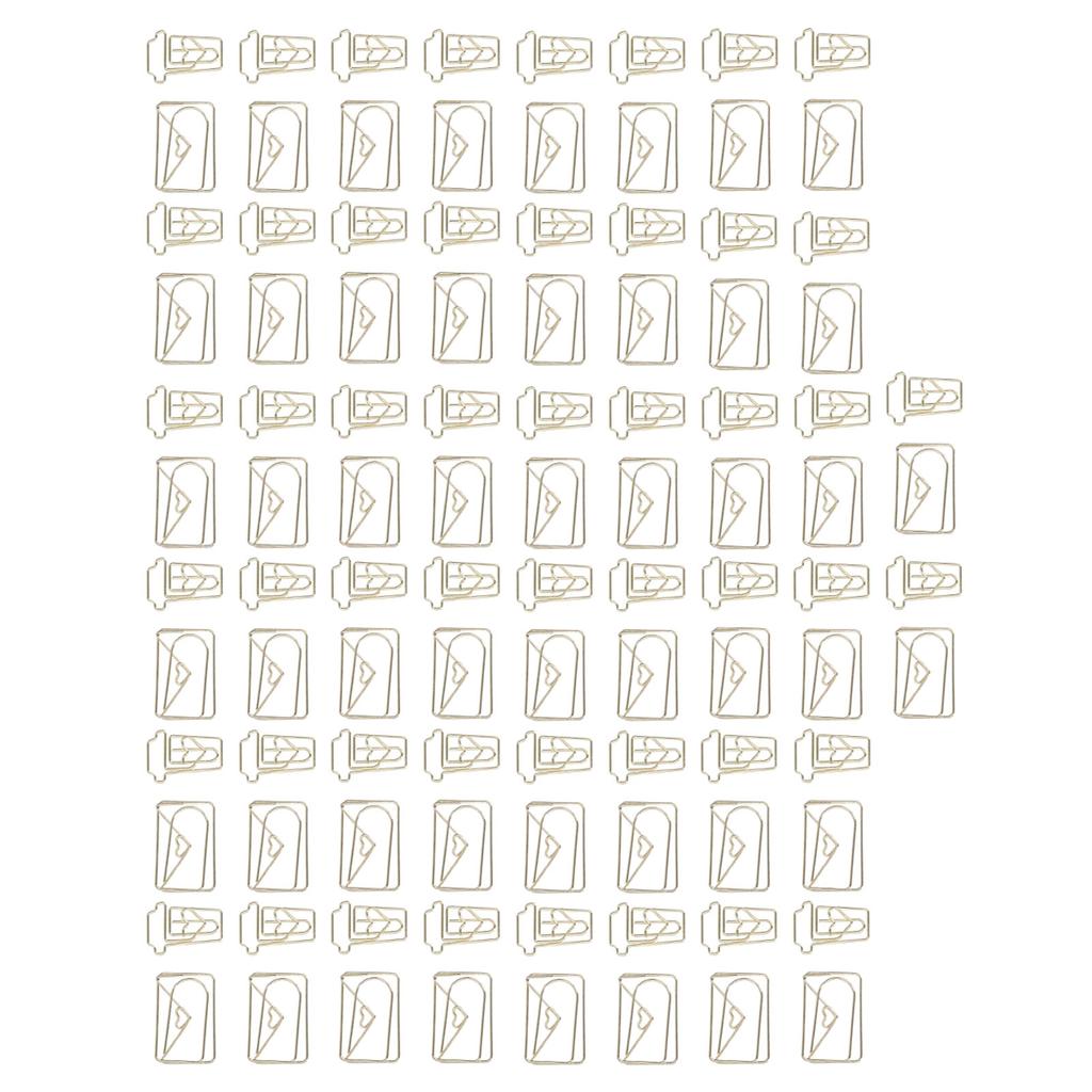 100Pcs Funny Planner Clips Anti Rust Electroplating Process Envelope Coffee Cup Gold Paper Clips for