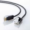 SANWA SUPPLY CAT6A Thin Mesh LAN Cable Black (10m), 10Gbps/500MHz RJ45, Anti-Slip Tabs, & White, KB-T6AME-10BKW