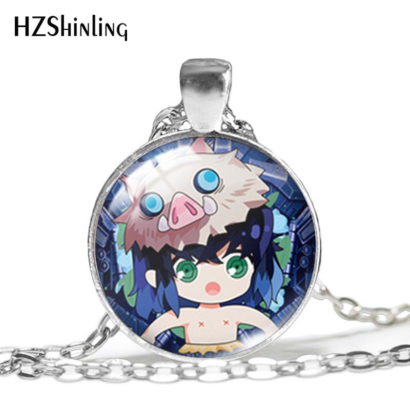 Alloy Beautifully Crafted Necklace With Tanjiro And Shinobu Design Great For Anime Collectors