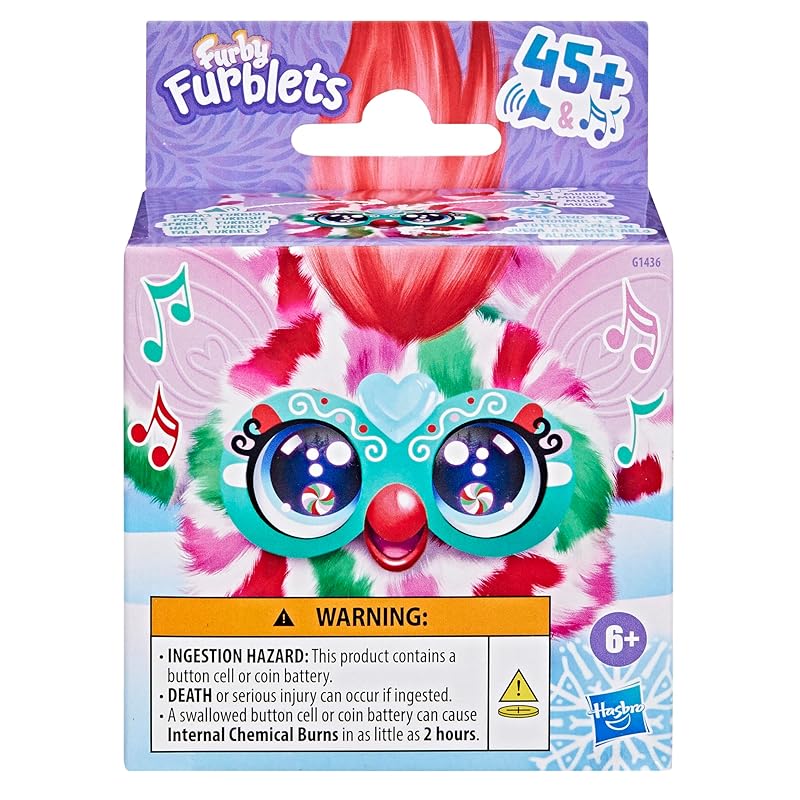 Hasbro Furby Furblets Pepmint, Spezielle Feiertagsedition, Bietet Über 45 Geräusche, Furby-Sprache, Spielt und ist ein angetriebenes Plüschtier, Ab 6 Jahren