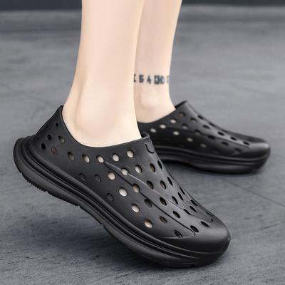 Spring and Summer Hollow Hole Shoes Men's One Foot Pedal EVA Breathable Cool Slippers Fashion Casual Soft Bottom Bag Head Beach Shoes