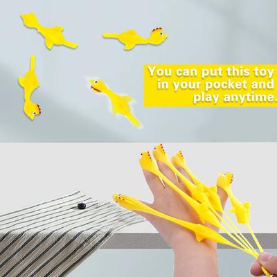 10Pcs Chicken Catapult Party Toys Stretchy Rubber Fun Gifts Favors Novelty Toys Ejection Turkey for Kids