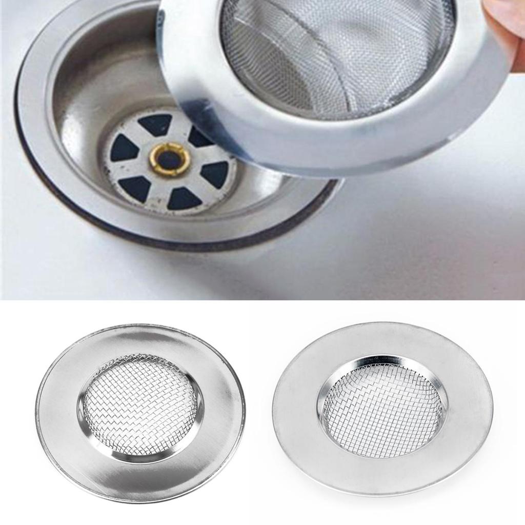 Stainless Steel Kitchen Sink Mesh Strainer Basin Drain Basket Stopper Filter Uk