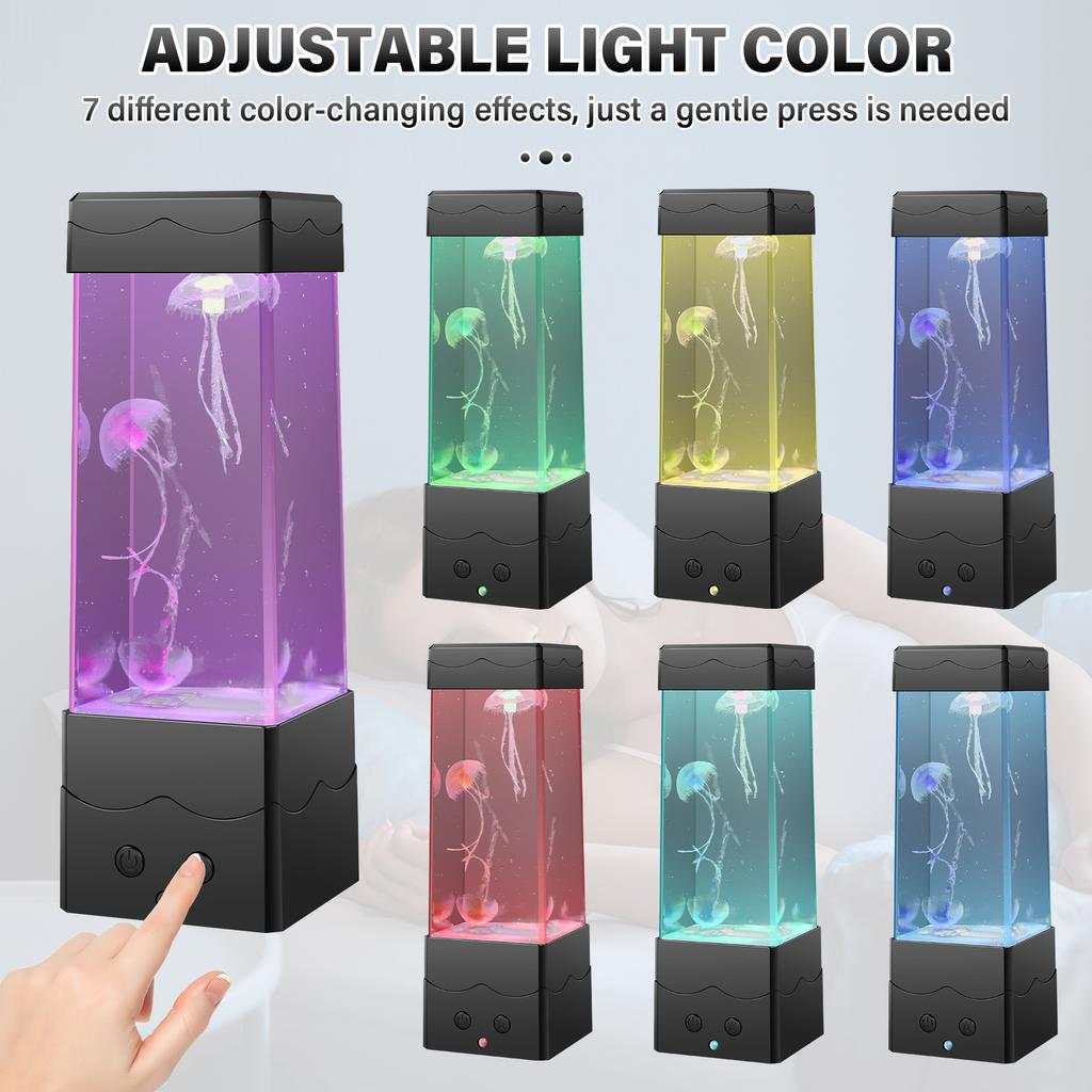 Jellyfish Lamp 7 Colors Changing Jellyfish Aquarium Lamps LED Ambient Night Light Jellyfishs Night Lights for Bedroom Home Decor
