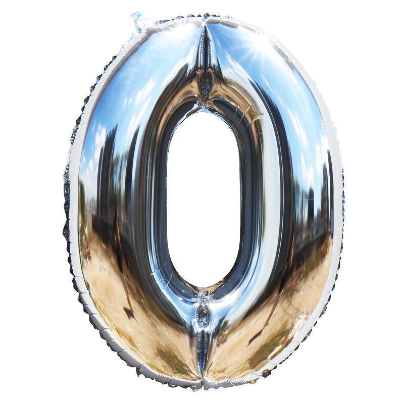 1pcs 35cm Cute Silver Numbers Letters Foil Balloons Birthday Decoration Ballon