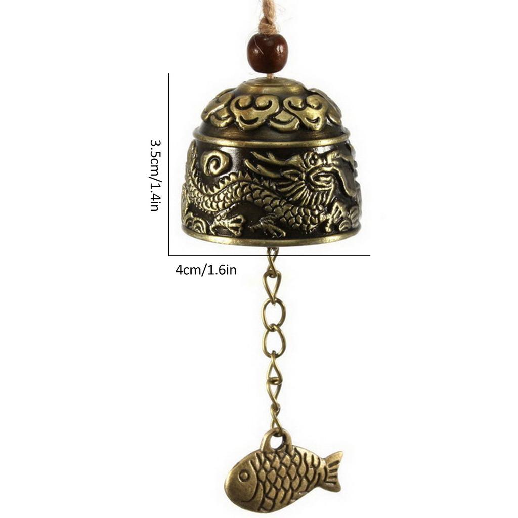 Feng Shui Wind Bell Retro Buddha Dragon Elephant Wind Chime Vintage Windchime Home Hanging Ornament Blessing for Luck Wind Chime