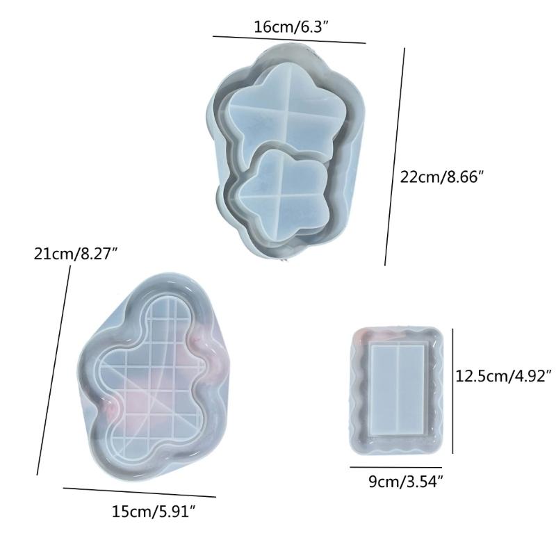 Resin Trays Making Mould Easy to Clean Silicone Casting Mold Handmade Saucer Accessory Mould for DIY Enthusiasts