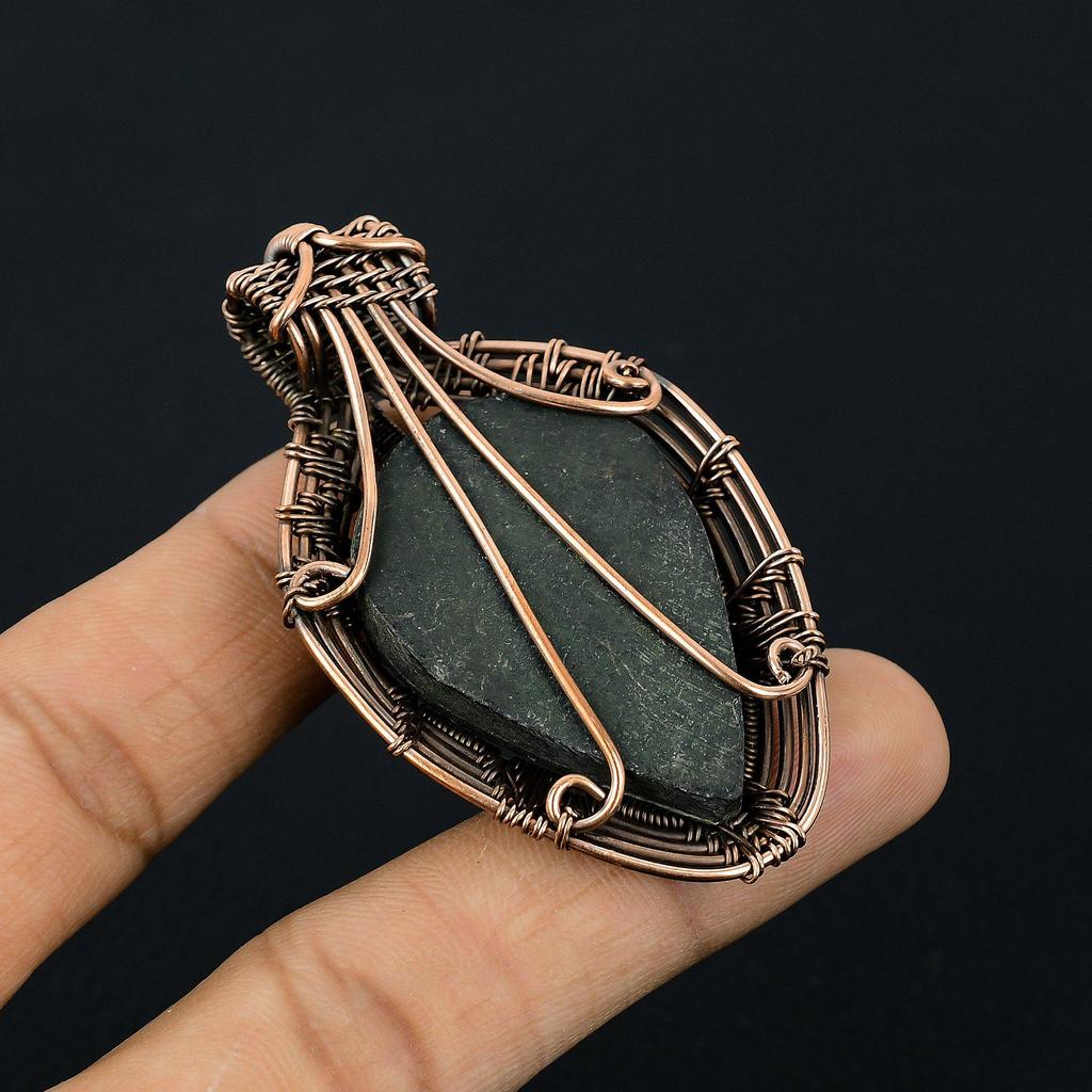 Abalone Shell 999 Copper Wire Wrapped Pendant, Handmade Gemstone Pendant Jewelry, Gifts For Wife Brand New Pendant