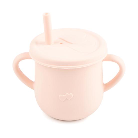 

Чашка для воды Мягкая герметичная силиконовая детская соломинка для кормления Питьевой стакан для дома розовый