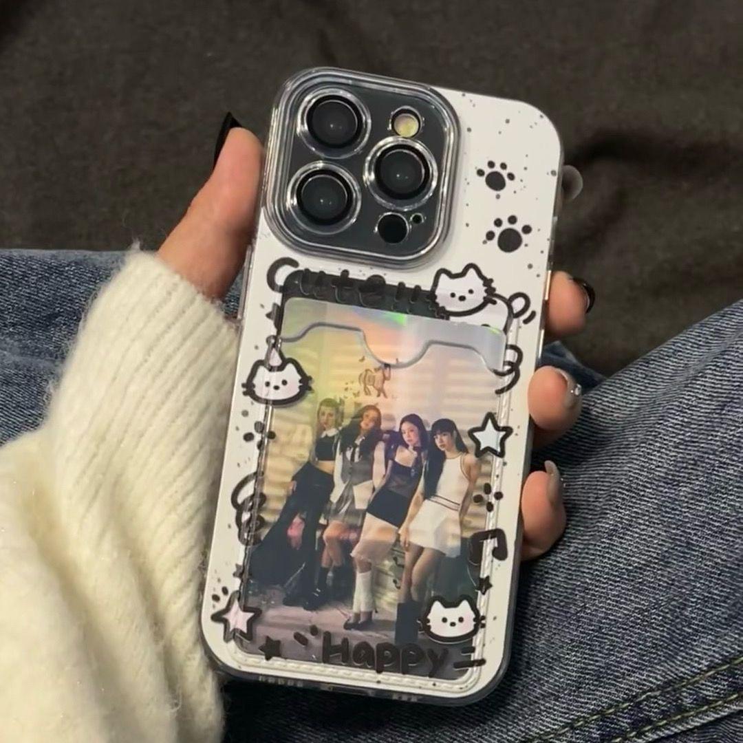 

Чехол Footprint Cat Line с держателем для карт для Apple iPhone 12/13 Pro Max/14 Pro Max/15 15