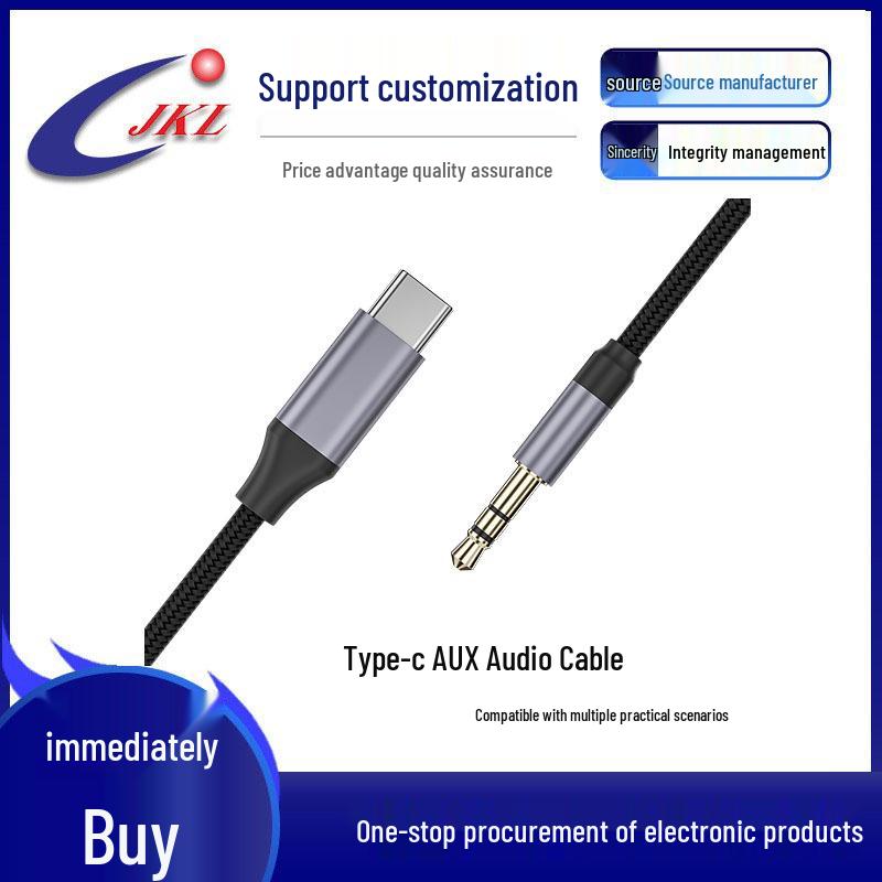 Type-C To 3.5mm Audio Aux Cable for Phone, Car Speaker, and Headphone Connection