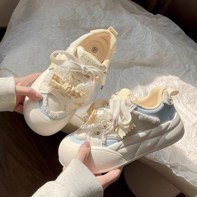 Dopamine Platform Casual Board Shoes Women's New Versatile Shoes Casual Little White Shoes Bread Shoes