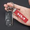 FCQP1 Carbon Fiber Leather Keyrings Car Keychain Accessories For Kia GT-Line Sportage Ceed Rio Picanto Sorento Soul Cerato Venga Forte