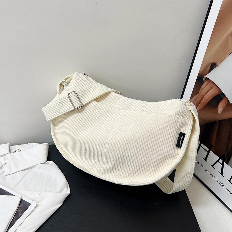 Japanese Harajuku corduroy bag female messenger ins cute dumpling bag literature and art student shoulder bag