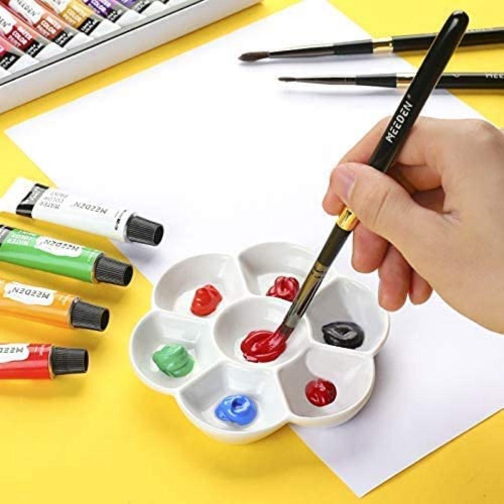 Portable Ceramic Paint Palette 6/7/8/9 Grids Porcelain Palette Mixing Colour Tray  Watercolor Dish