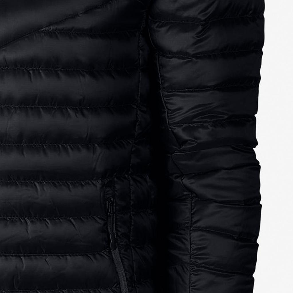 Nike Solid Color Logo Letter Hooded Long Sleeve Quilted Down Jacket Men Outerwear Black 943373-010