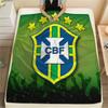 Brazil National Football Team Print Flannel Blanket, High Quality Comfortable for All Seasons, Home Decor, Warmth and Comfort
