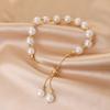 Elegant Elastic Imitation Pearls Bracelet Pull-out Handchain Unique Everyday Wear Wrist Jewelry Accessory For Girls
