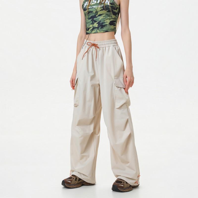 Unisex Vintage Streetwear Cargo Pants Loose Straight Leg Jazz Dance Trousers Casual Wear