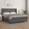 3132397 vidaXL Divan Bed with Mattress Grey 180x200 Cm Faux Leather