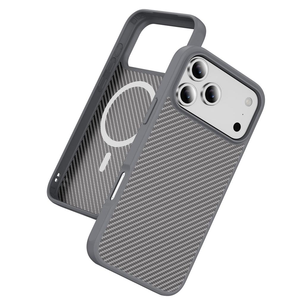 iPhone 16PM Carbon Fiber Frame Case with Magnetic Anti-Drop Protection for iPhone 17/15
