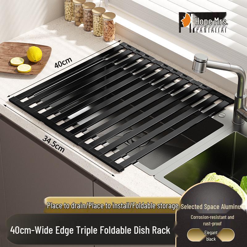 Foldable Silicone Sink Drain Rack for Dish Storage