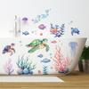 Cartoon Underwater World Jellyfish Turtle Seaweed Self Adhesive Wall Sticker for Kids Room Home Decor