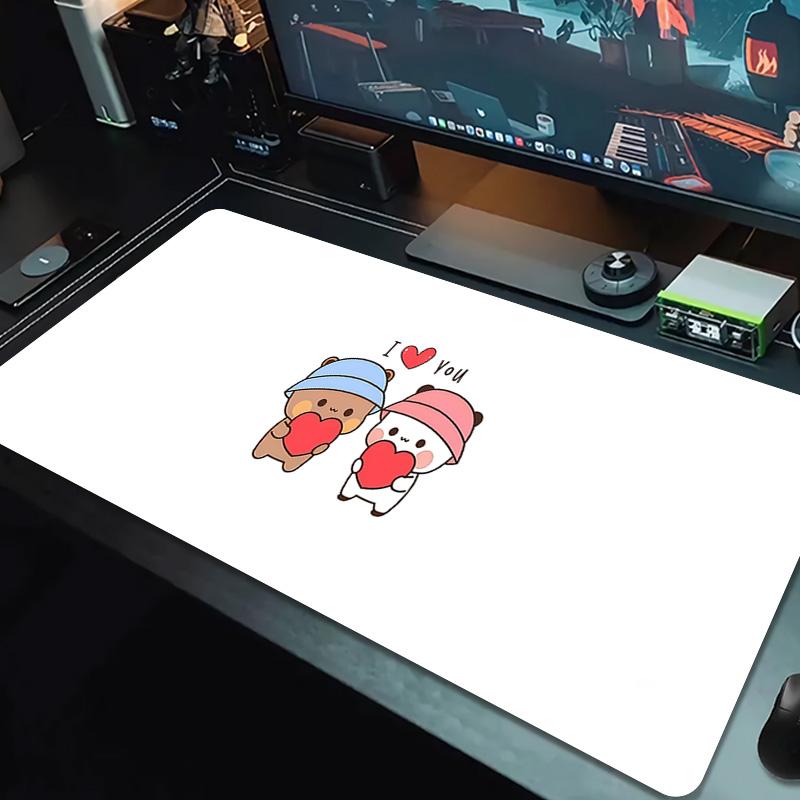 PandaBobaLove Lace Solid Color Mouse Pad Large Gaming Table Cushion Non-slip Laptop Tablet Big Mousepad XXL Mat Mini PC Playmat With Lock edge
