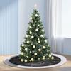 36 Inch Plush Christmas Tree Skirt Christmas Floor Carpet Xmas Tree Bottom Decoration Apron for New Year Holiday Party