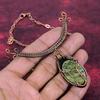 Unakite Gemstone Necklace Adjustable Chain Necklace Copper Wire Wrapped Jewelry