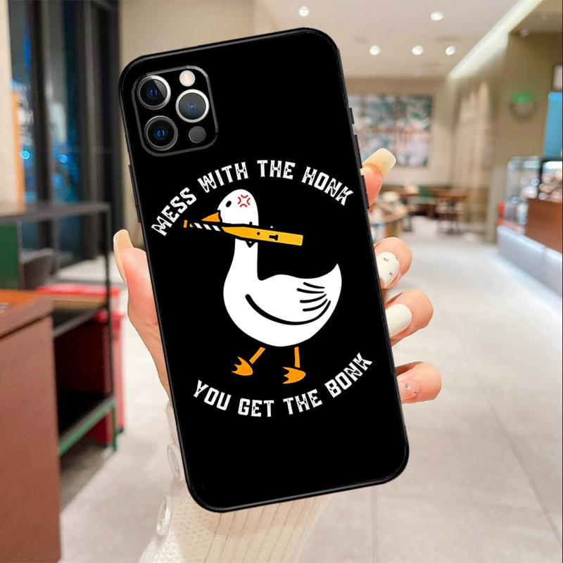 Duck Goose Honk Bonk Funny Meme Phone Case For iPhone 17 16 15 14 13 12 11 Pro Max mini 16 Plus 16e 17 Air Protective Cover