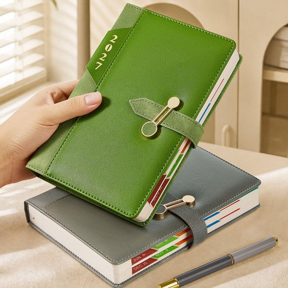 A5 Size Diary Notebook Wear-resistant Annual Calendar Notebook 2027 Planner Agenda  School
